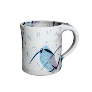 80s Vibes Studio Pottery Abstract Floral Pattern Coffee Tea Mug  Cup